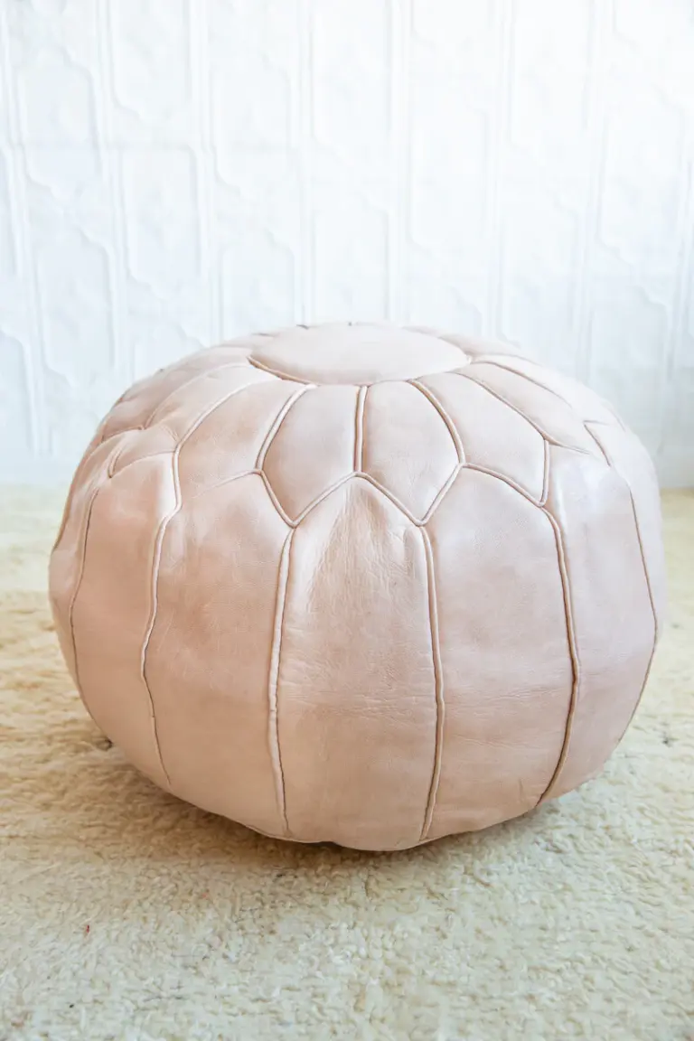 Moroccan Leather Pouffe