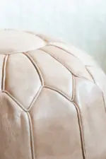 Moroccan Leather Pouffe