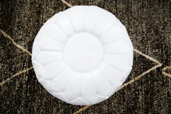 Moroccan Leather Pouffe