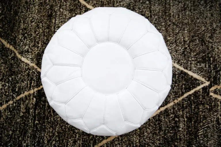 Moroccan Leather Pouffe