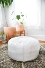 Moroccan Leather Pouffe