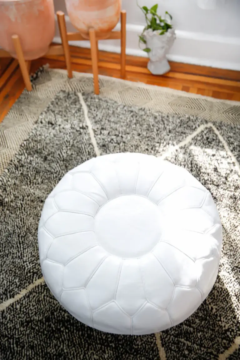 Moroccan Leather Pouffe