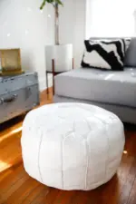 Moroccan Leather Pouffe