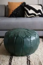 Moroccan Leather Pouffe