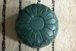 Moroccan Leather Pouffe