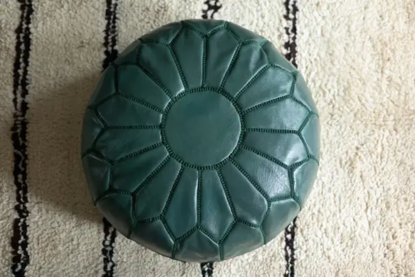 Moroccan Leather Pouffe