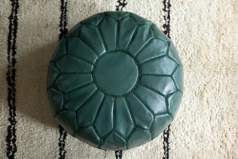Moroccan Leather Pouffe