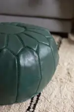 Moroccan Leather Pouffe