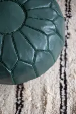 Moroccan Leather Pouffe
