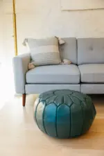 Moroccan Leather Pouffe