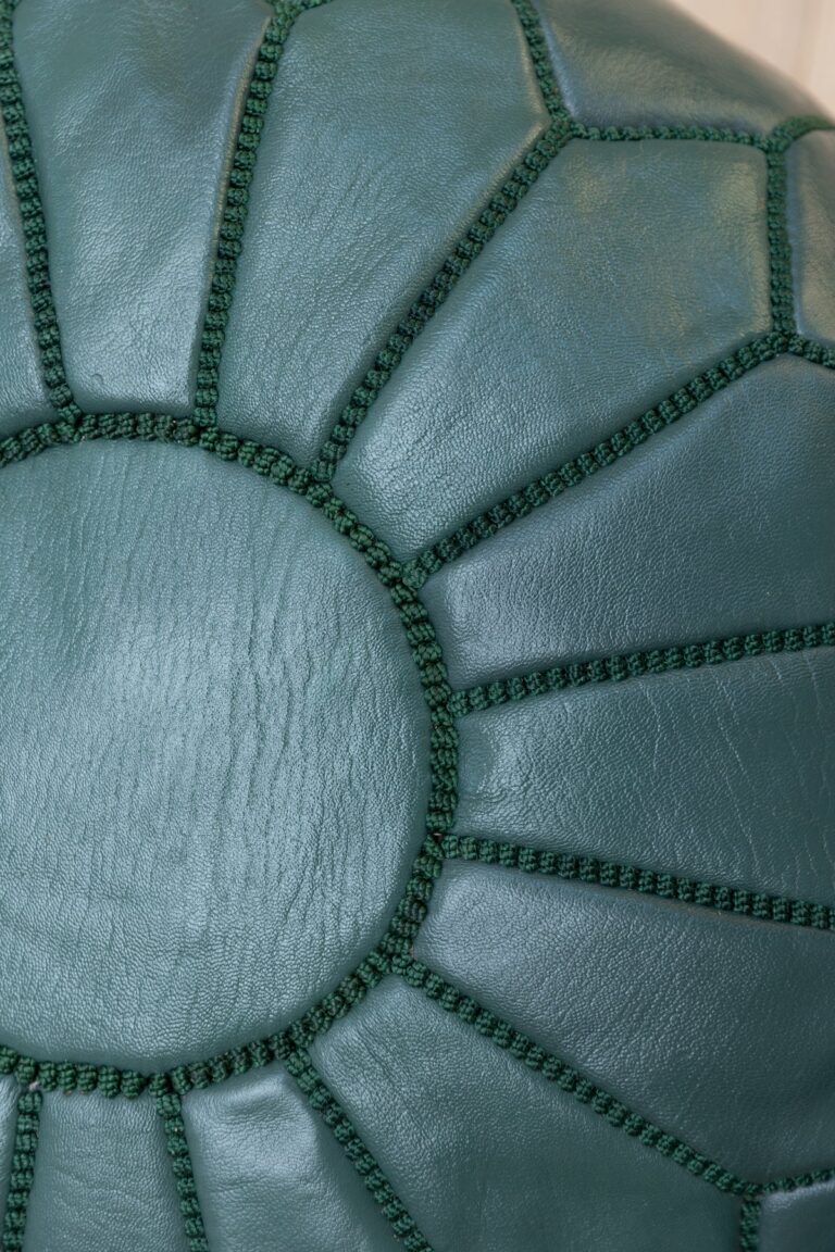 Moroccan Leather Pouffe