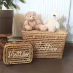 Personalized Handwoven Moroccan Storage Basket Case – Customizable Natural Valisette - Image 5