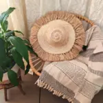 Boho Palm Leaf Fringe Hat – Handmade Wall Décor & Summer Fashion Accessory - Image 3