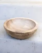 Handmade Walnut Wood Salad Bowl – 24 cm | Moroccan Artisanal Kitchenware