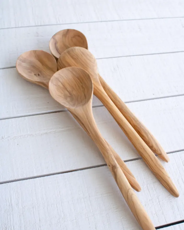 🍴 Set of 2 Olive Wood Serving Spoons – Handmade Moroccan Artisanal Kitchen Utensils
