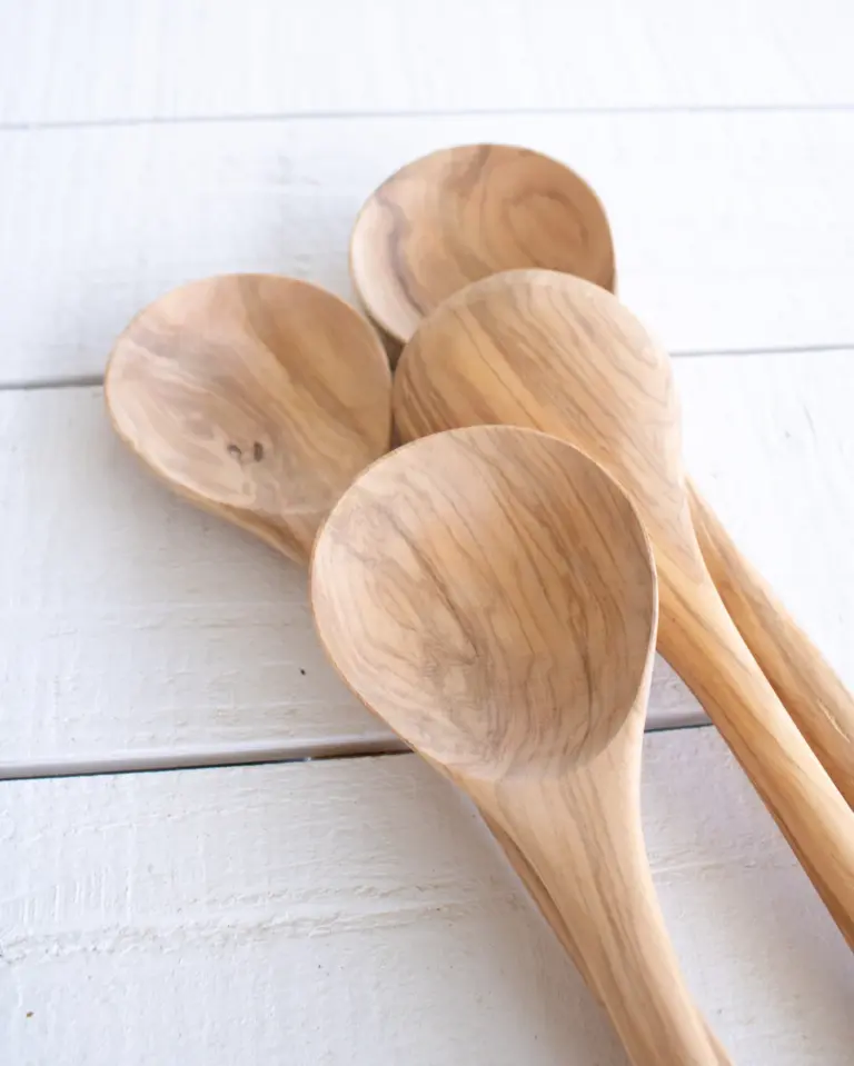 🍴 Set of 2 Olive Wood Serving Spoons – Handmade Moroccan Artisanal Kitchen Utensils