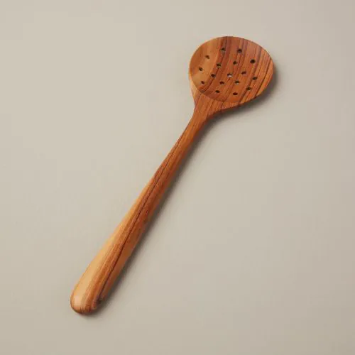 Teak Wood Skimmer Spoon – Handcrafted Natural Cooking Utensil (30.5cm)