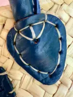 🧺 Small French Basket – Handwoven Straw Tote with Leather Handles - Image 2