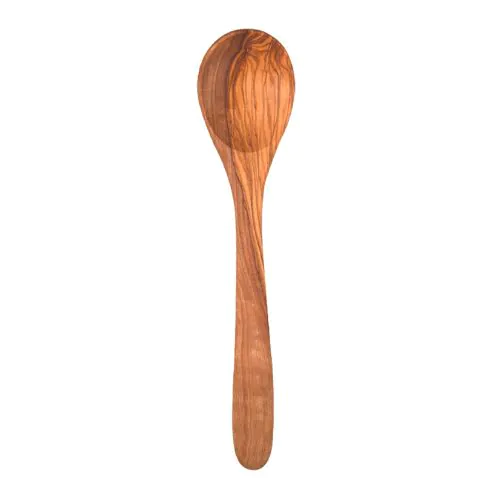 Long Olive Wood Cooking Spoon – Handcrafted Natural Wooden Utensil (29cm)