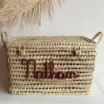 Personalized Handwoven Palm Leaf Storage Trunk – Toy & Home Organizer - Image 2