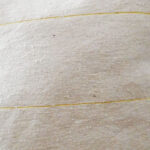 Moroccan Pompom Pillow – White with Silver Stripes, Handwoven Cotton Cushion Cover
