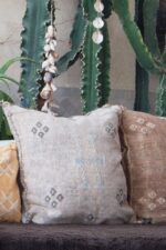 Handmade Cactus Silk Cushion Cover | Moroccan Sabra Pillow | Vintage Bohemian Berber Decor