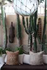 Handmade Cactus Silk Cushion Cover | Moroccan Sabra Pillow | Vintage Bohemian Berber Decor
