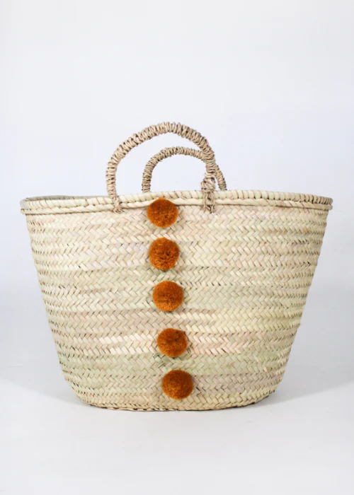Basket with Pompons & Buttons