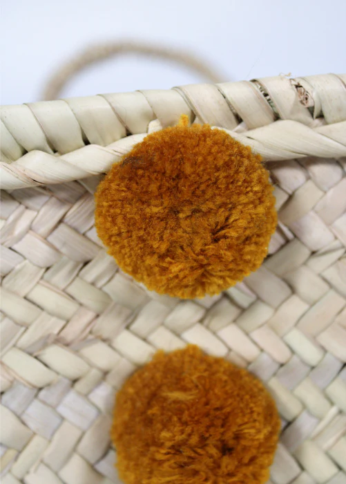 Basket with Pompons & Buttons