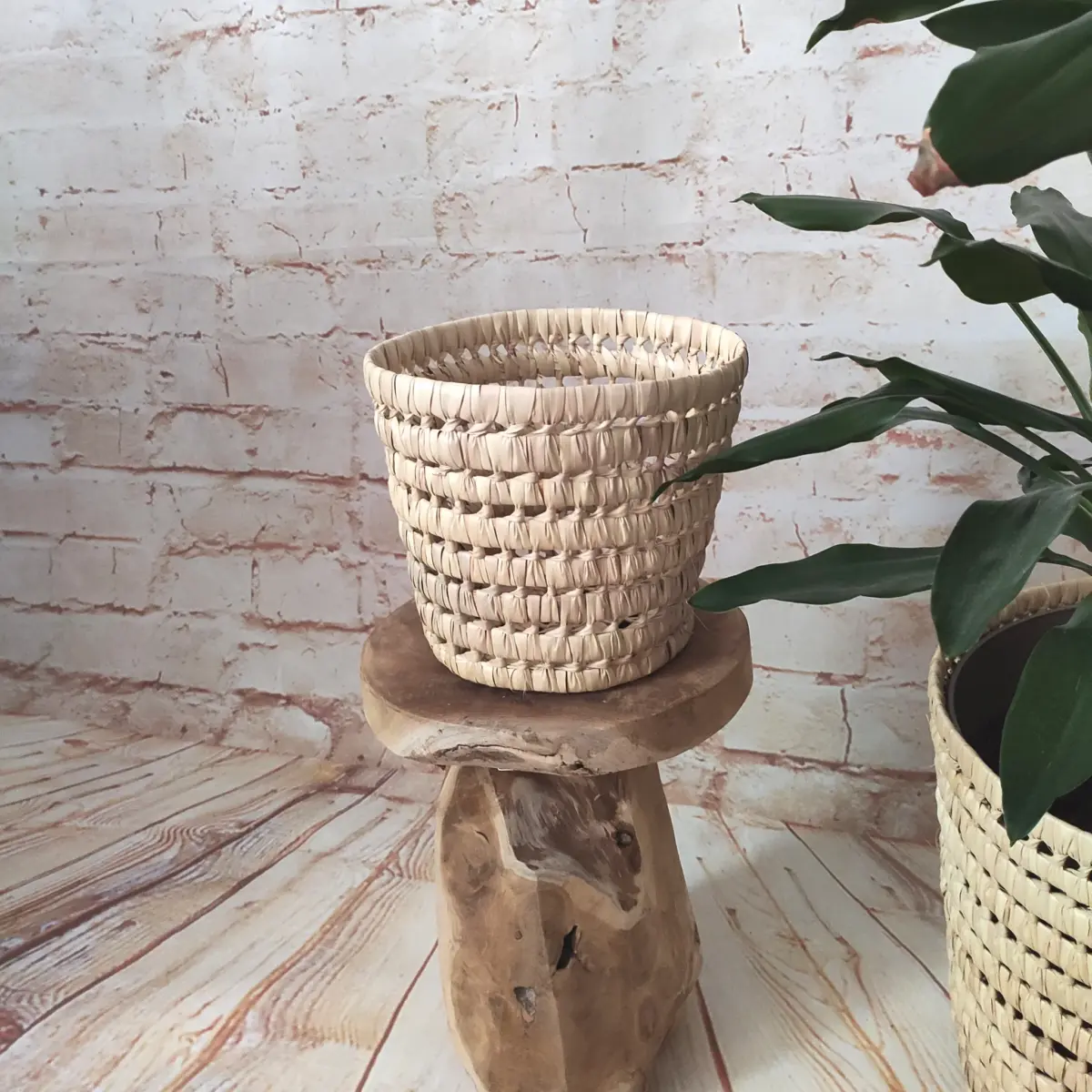 Handmade Round Palm Leaf Basket – XS, S, M, L | Natural Moroccan Storage - Image 2