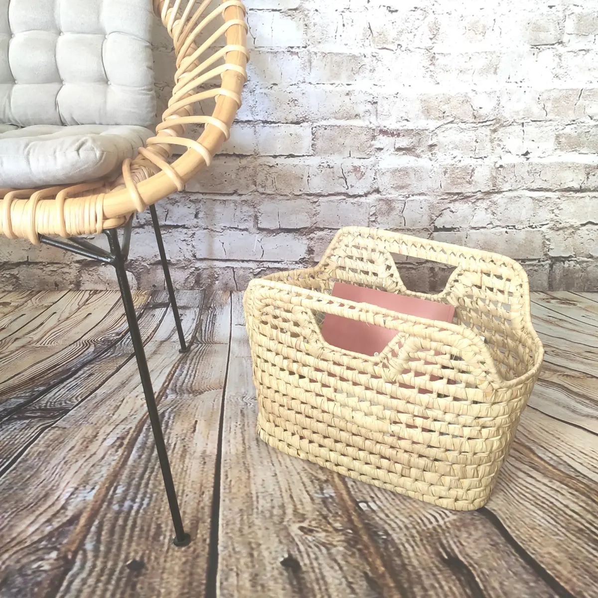 Porte-Revues en Fibres Naturelles – Vannerie Artisanale en Feuilles de Palmier 🌿 - Image 7