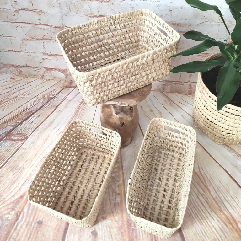 Handwoven Natural Fiber Storage Basket – Authentic & Multifunctional Organizer