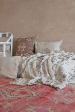 Handmade Cactus Silk Cushion Cover | Moroccan Sabra Pillow | Vintage Bohemian Berber Decor
