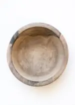 Handmade Walnut Wood Salad Bowl – 24 cm | Moroccan Artisanal Kitchenware