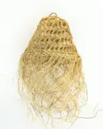Handmade Natural Woven Palm Leaf Pendant Light – Quadrillé Design, 26x30cm