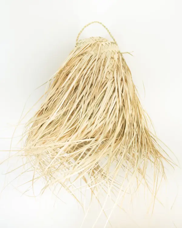 Moroccan Handmade Fringe Pendant Light – Palm Leaf Boho Ceiling Lamp