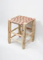 Handmade Leather Stool | Moroccan Boho Seating