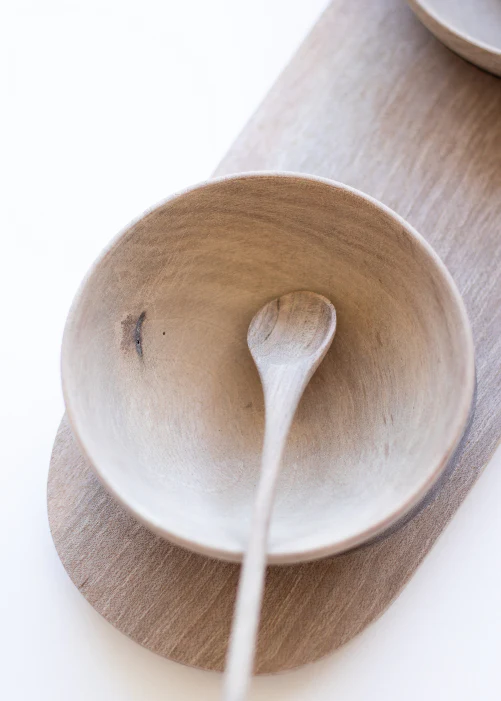 Tapas Board with 2 Bowls – Handmade Moroccan Walnut Wood 🌿