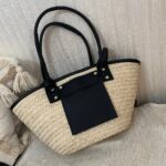 Handmade Straw Tote Bag with Leather Trim – Summer Beach Bag – Available in Small, Medium & Large