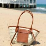 Handmade Straw Tote Bag with Leather Trim – Summer Beach Bag – Available in Small, Medium & Large