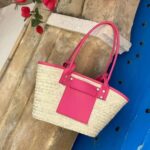 Handmade Straw Tote Bag with Leather Trim – Summer Beach Bag – Available in Small, Medium & Large