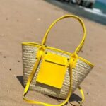 Handmade Straw Tote Bag with Leather Trim – Summer Beach Bag – Available in Small, Medium & Large