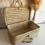 Handwoven Palm Leaf Suitcase – 40 cm Natural Storage Basket