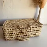 Handwoven Palm Leaf Suitcase – 40 cm Natural Storage Basket - Image 4