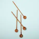 Set of 4 Teak Mixing Spoons – Handcrafted Natural Wooden Utensils (16cm)