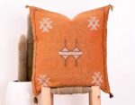 Handmade Cactus Silk Cushion Cover | Moroccan Sabra Pillow | Vintage Bohemian Berber Decor
