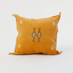 Handmade Cactus Silk Cushion Cover | Moroccan Sabra Pillow | Vintage Bohemian Berber Decor