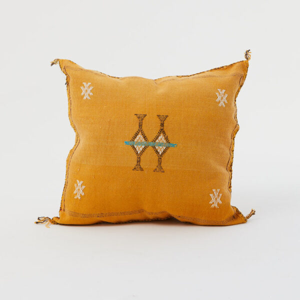 Handmade Cactus Silk Cushion Cover | Moroccan Sabra Pillow | Vintage Bohemian Berber Decor