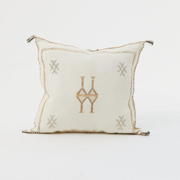 Handmade Cactus Silk Cushion Cover | Moroccan Sabra Pillow | Vintage Bohemian Berber Decor