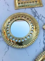 7 Moroccan Brass Wall Mirrors – Small Decorative Set - Image 7